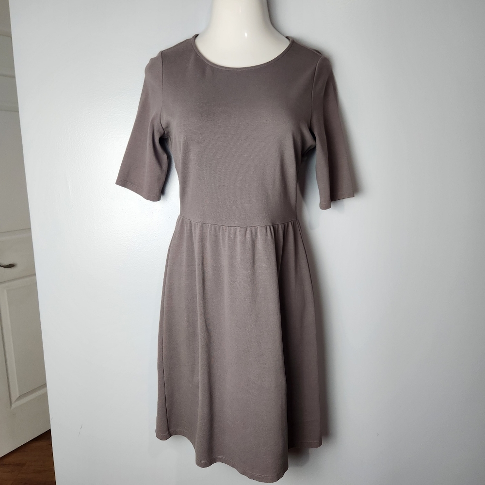 Garnet Hill Mushroom A-Line Dress 10
